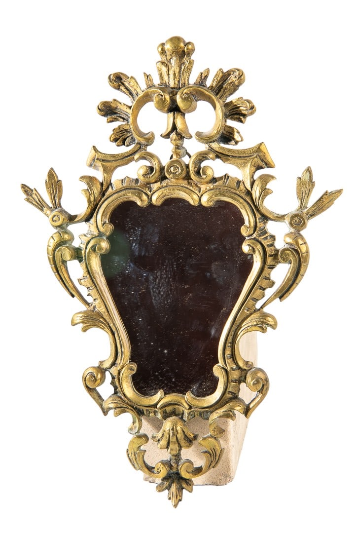 Antique Florentine Venetian Rococo Gilt Bronze Mirror (1 of 4)