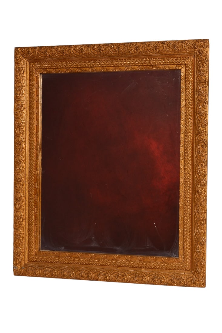 Original 19th Century Antique Louis XVI Gilt Wooden Ornate Gesso Wall Mirror (1 of 10)