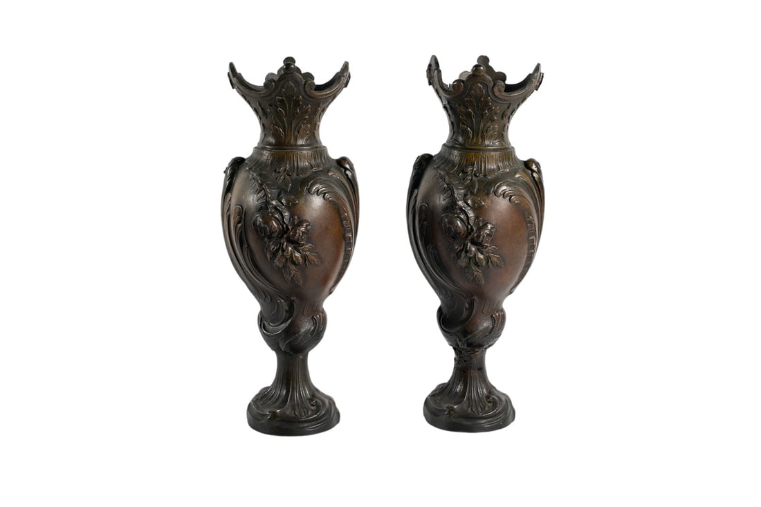 Large Pair of 19th century Bronze French Urns - Napoleon III Era (1 of 4)