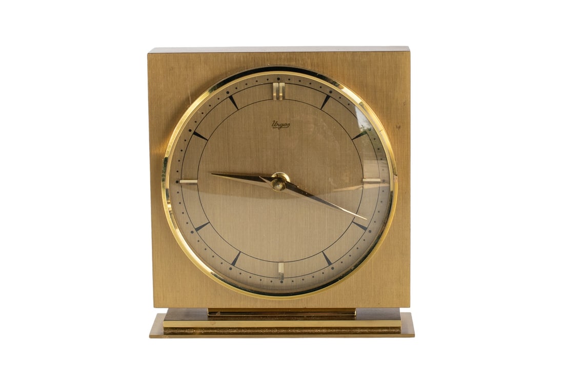 Mid-Century URGOS Germany Brass Mantle Desk Table Clock- MCM Junghans Atomic (1 of 5)