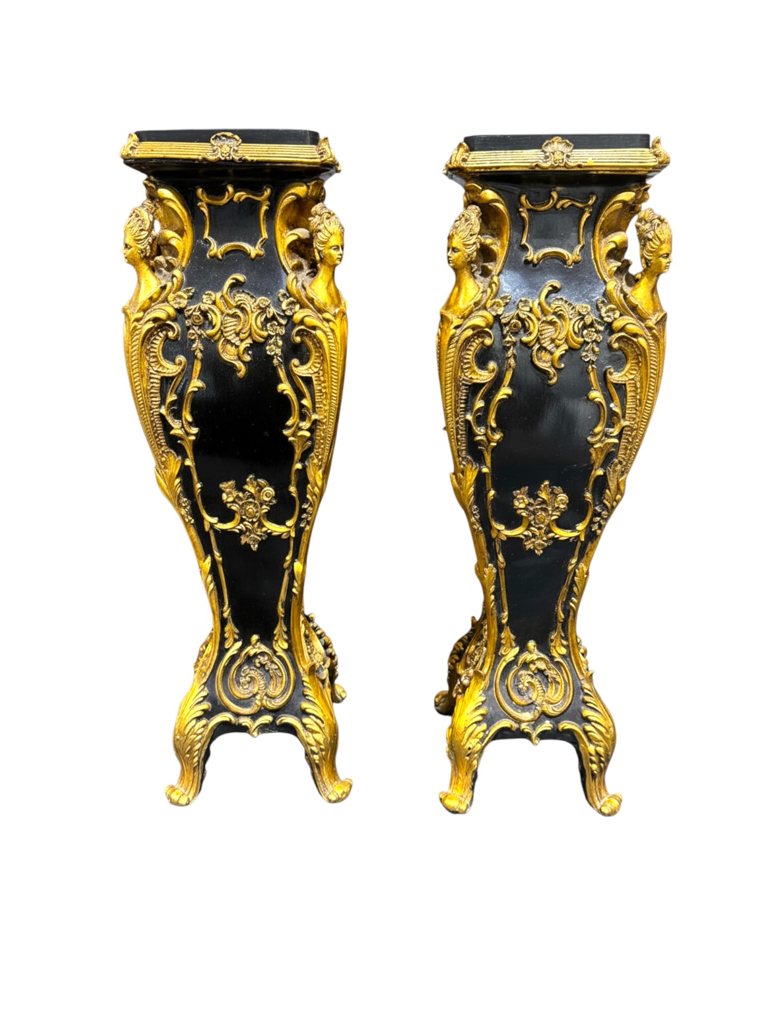 XL 20th Century Louis XV Style French Jardiniere Pedestal Stands or Plinths, Set of 2 (1 of 16)
