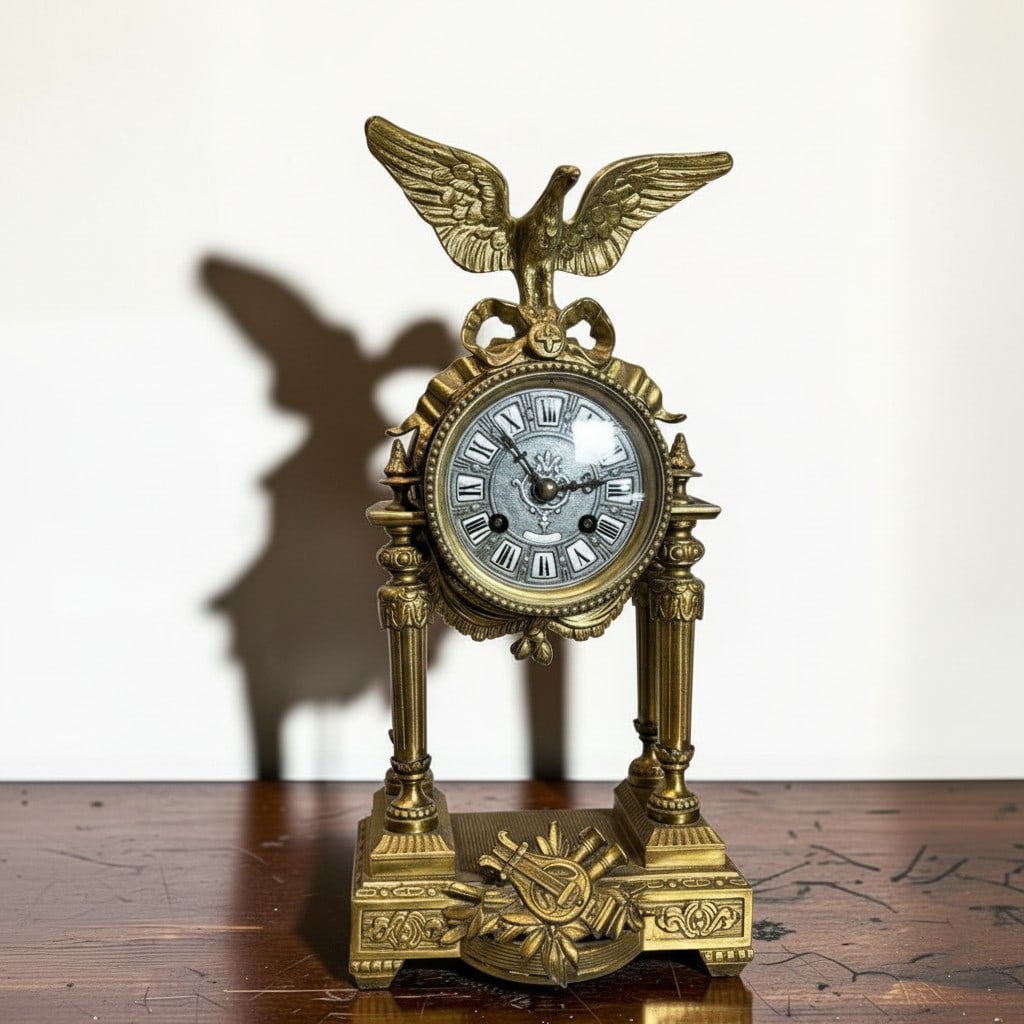 19th Century Antique French Empire Style Bronze Eagle Portico Mantel Clock Lay Fnt/Pce Jouffroy 29 (1 of 20)