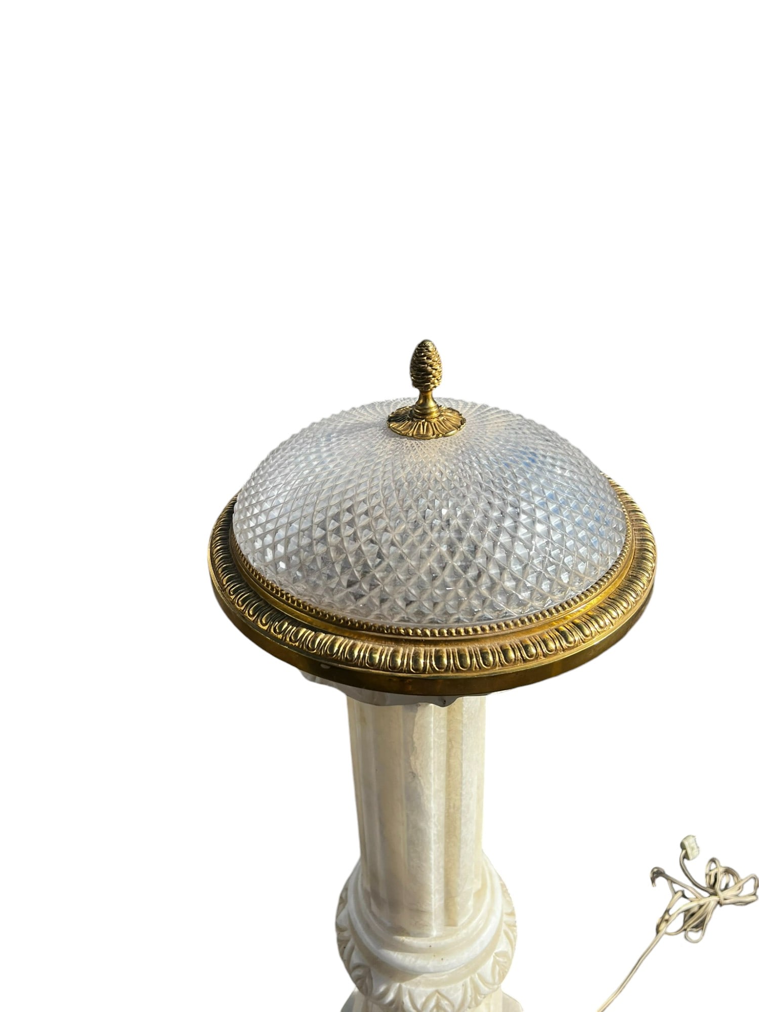 Antique French Regency Gilt Bronze & Cut Crystal Flush Mount 3 Light (#1): This stunning antique French Regency gilt bronze and cut crystal flush mount light features three elegant lights, radiating sophistication and charm. With a diameter of 14" and a height of 6" (35.6 cm