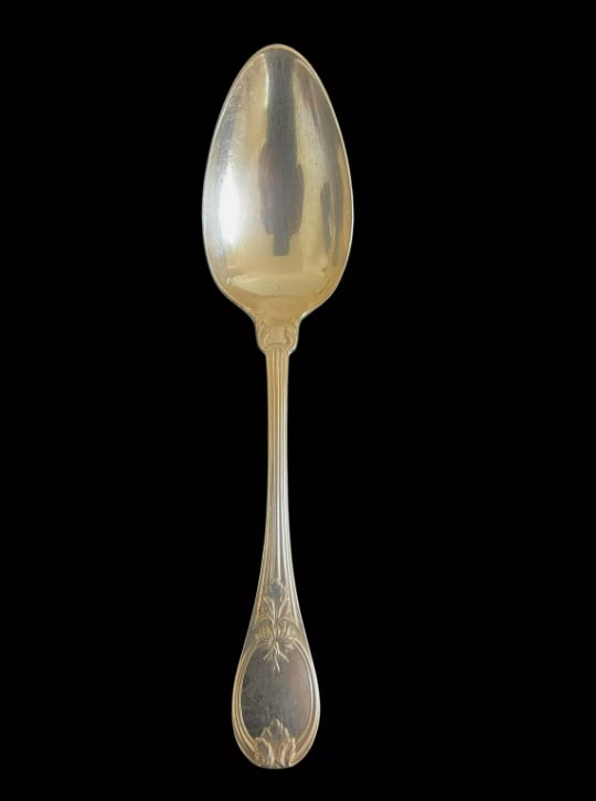 19th Century CRISTOFLE FRANCE MARLY Flatware Pattern Silverplate 7 3/8" OVAL SOUP SPOON (1 of 5)