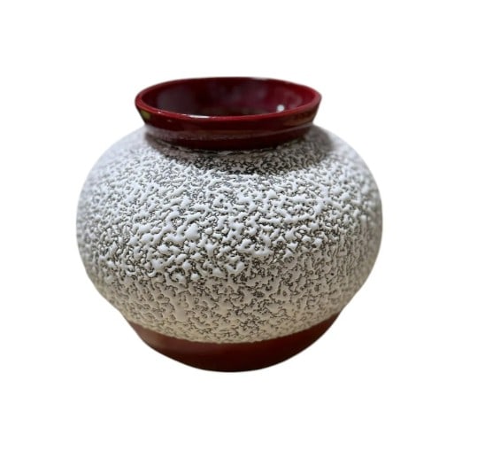 (RARE) Antique Ruby Red Paul Milet French Art Deco Stoneware Vase, 1930s - PM Serves: This rare Antique Ruby Red Paul Milet French Art Deco Stoneware Vase from the 1930s is a striking example of timeless design and craftsmanship. Featuring a bold ruby red glaze, the vase showcases the 