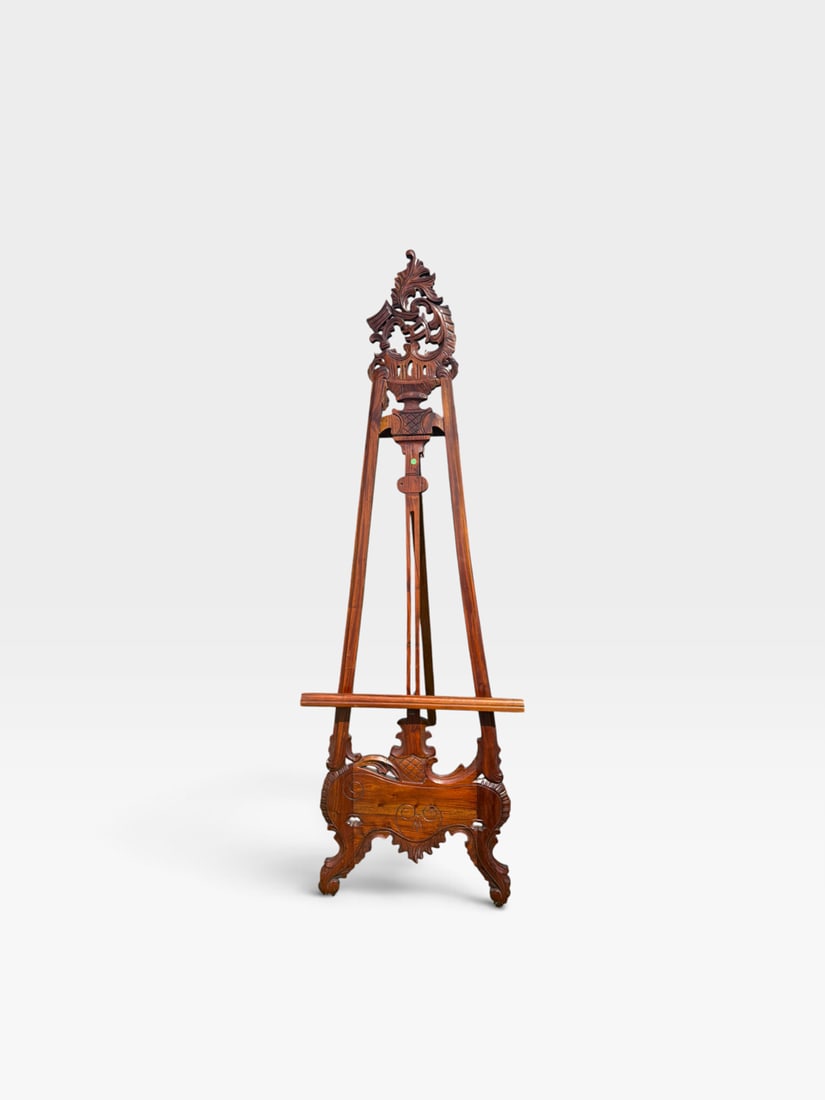 Antique Carved Wood Floor Easel Victorian Renaissance Revival Art Display Stand (1 of 14)