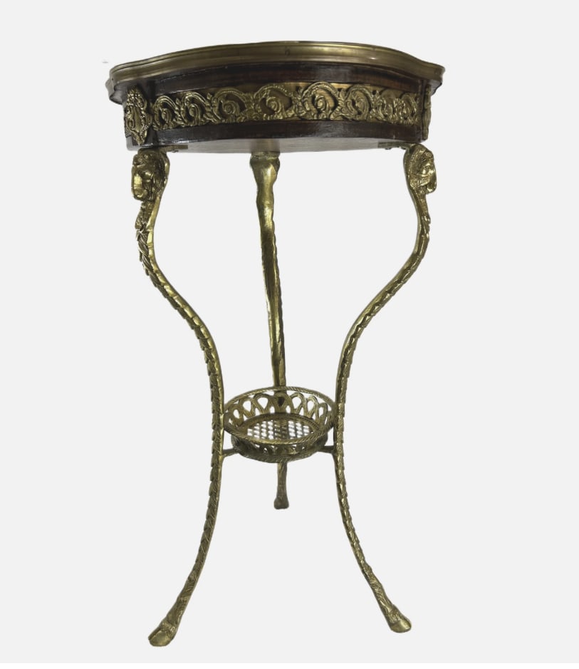 1900c French Empire Bronze Ram Head Jardiniere Stand Gueridon Pedestal Table (1 of 14)