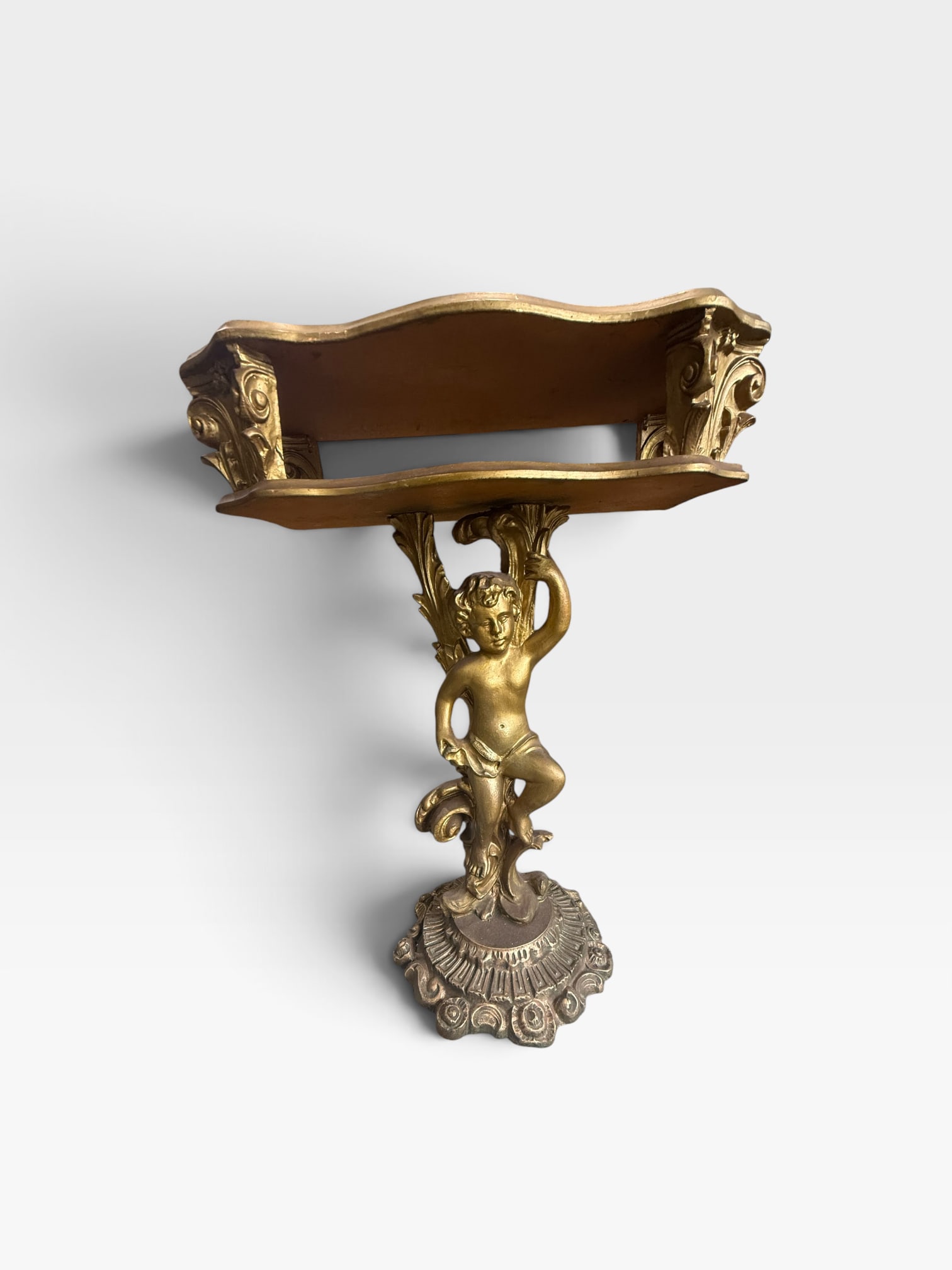 Stunning Vintage/Antique Baroque Style Giltwood Cherub Console Table (1 of 14)