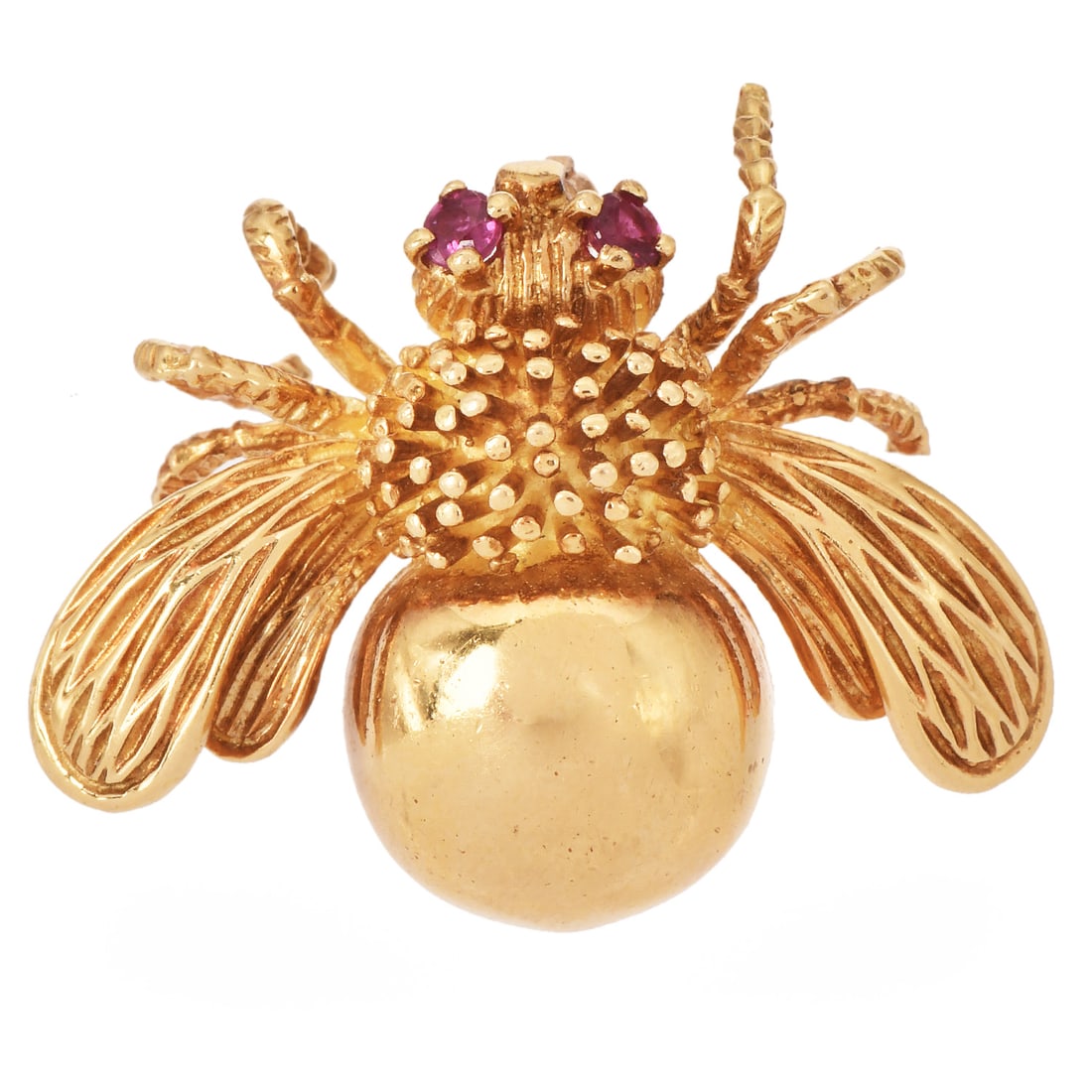 Vintage Tiffany & Co. Ruby 18K Yellow Gold Textured Bumblebee Pin (1 of 5)