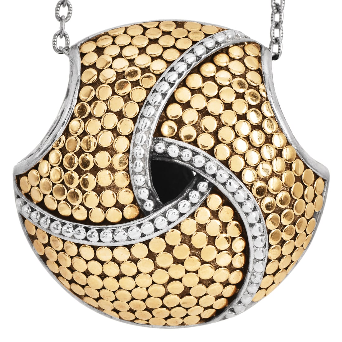 John Hardy Sterling Silver 18K Yellow Gold Knot Dot Slide Pendant (1 of 7)