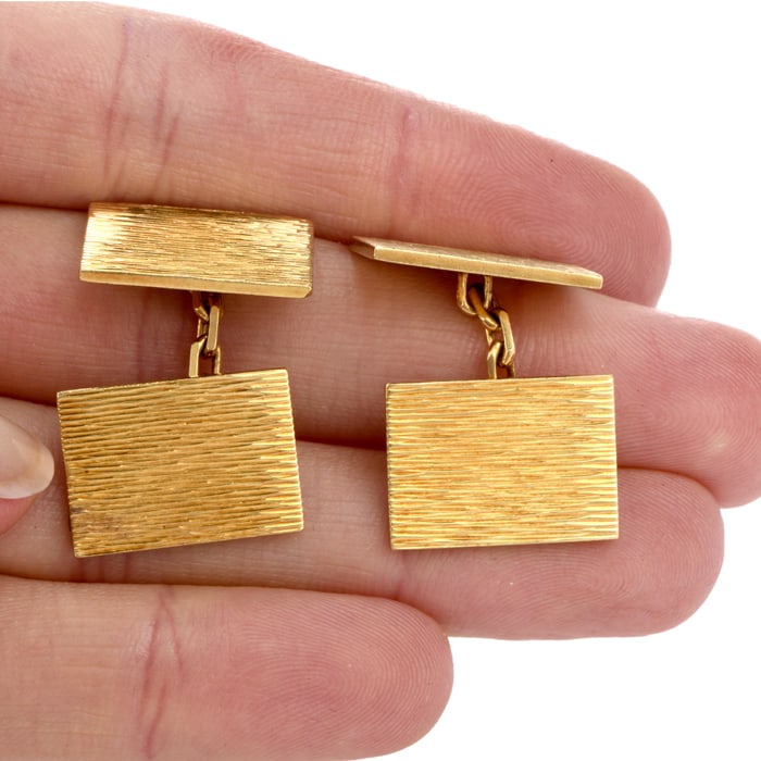 Vintage Tiffany & Co. 18K Yellow Gold Rectangle Men’s Cufflinks (1 of 4)
