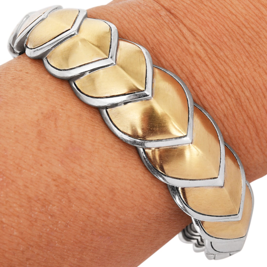 John Hardy Sterling Silver & 18K Yellow Gold Legends of Naga Flex Cuff Bracelet 53.6 Grams Retail: (1 of 6)