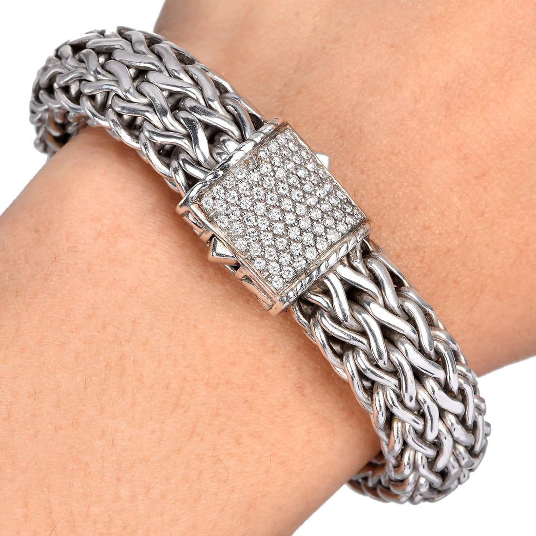 John Hardy Vintage Diamond Icon Classic Chain Bracelet 18K Yellow Gold & Sterling Silver $3400 (1 of 4)