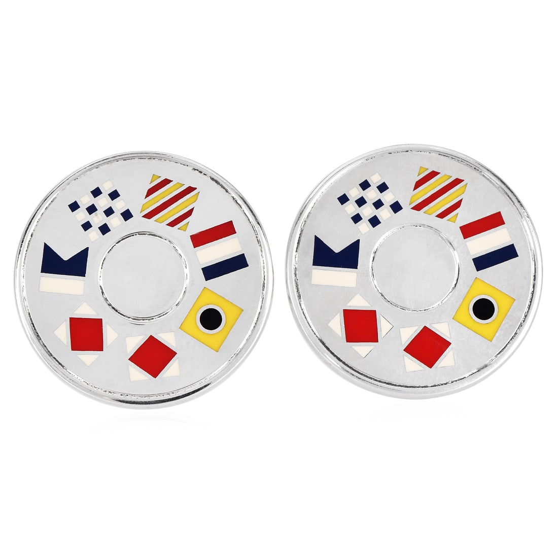 Tiffany & Co. 925 Sterling Silver Inlay Enamel Nautical Flags Cuff Links 15.8 Grams: Tiffany & Co. 925 Sterling Silver Inlay Enamel Nautical Flags Cuff Links ? 15.8 Grams Product Description: These Tiffany & Co. Nautical Flags Cuff Links</