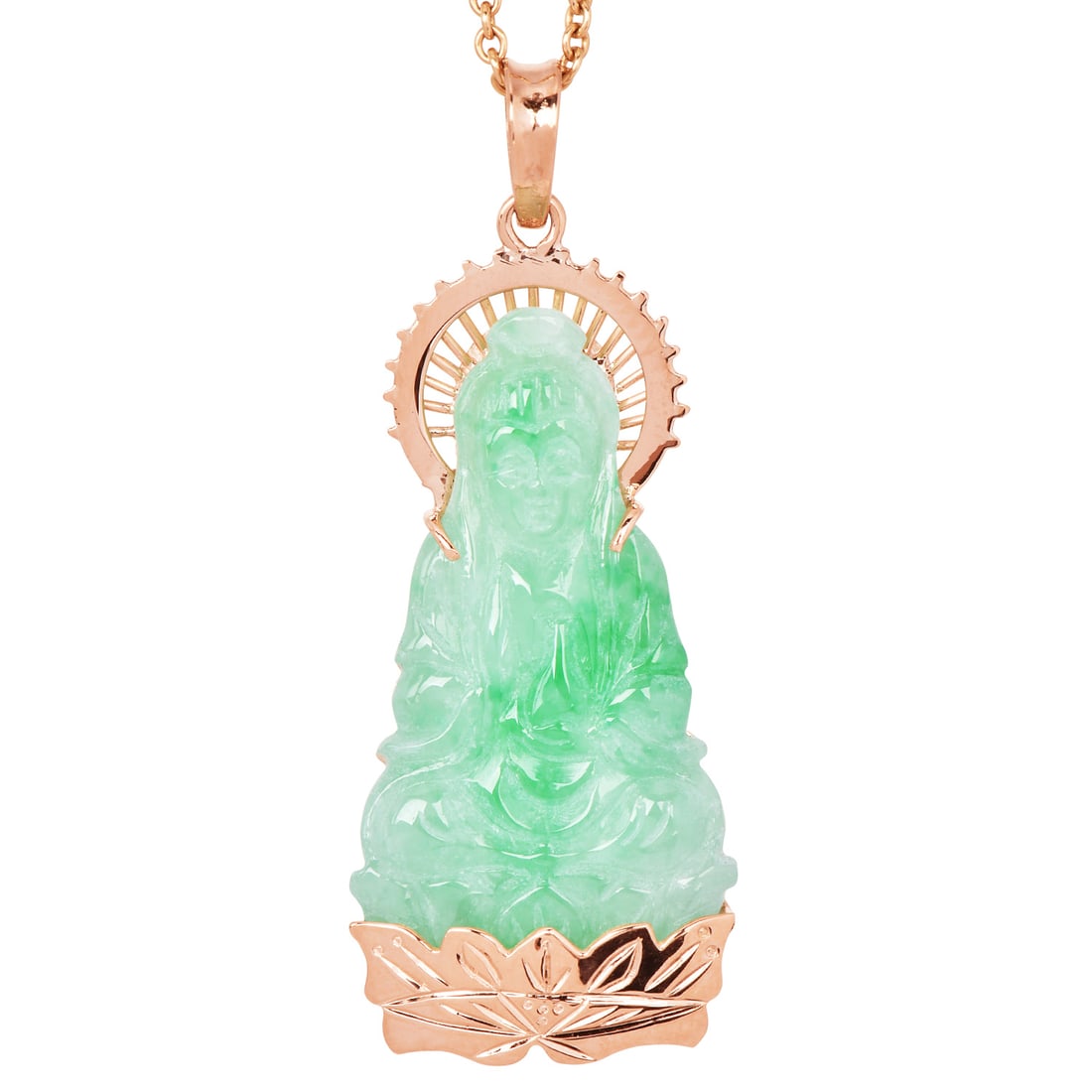 Estate Carved Jade 18K Yellow Gold Pendant – 7.4 Grams (1 of 4)