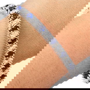 Estate Diamond 5.15ct Sapphire 18K White Gold 14K White Gold Tennis Bracelet 27.2 Grams: Estate Diamond Sapphire 18K White Gold 14K White Gold Tennis Bracelet Product Description: This elegant estate tennis bracelet showcases alternating round-cut dia
