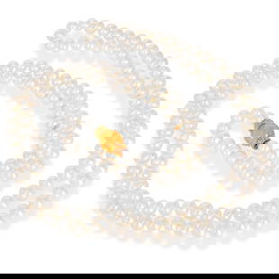 Iridesse Citrine Diamond & Pearl 18K Yellow Gold 44" Long Necklace: Iridesse Citrine, Diamond & Pearl 18K Yellow Gold 44" Long Necklace SKU: 1228907 Product Description: A refined combination of luminous gems, this