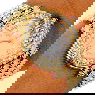 Chopard Happy Sport 18K Yellow Gold Diamonds Ruby  4144 Watch Retail $35,300: Chopard Happy Sport 18K Yellow Gold Diamonds Ruby Watch Ref 4144 SKU: 1203201 Product Description: The Chopard Happy Sport Ref. 4144