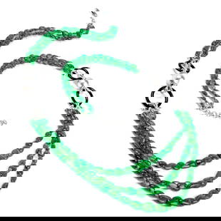 GIA Diamond 221.70ct Emerald Pearl & Onyx Multi-strand 18K White Gold Necklace 61.4 Grams: GIA Diamond 221.70ct Emerald, Pearl & Onyx Multi-Strand Necklace in 18K White Gold SKU: 889301 Product Description: This breathtaking multi-strand
