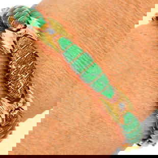 Retro Italian Diamond Enamel 18K Yellow Gold Link Bracelet 26.7 Grams: Retro Italian Diamond Enamel 18K Yellow Gold Link Bracelet Product Description: This stunning retro Italian link bracelet is masterfully crafted