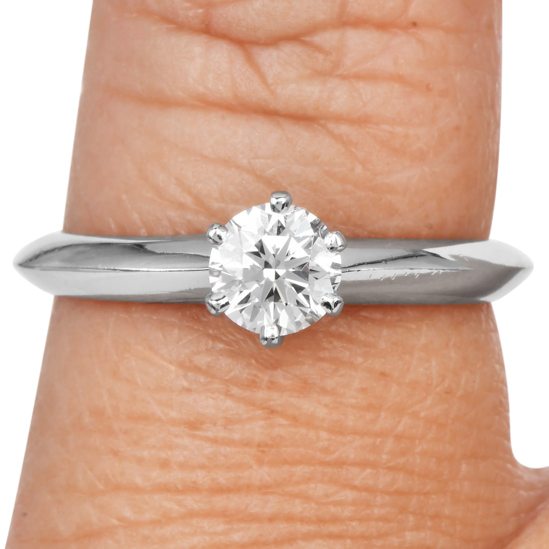 GIA Tiffany & Co. 0.45ct Platinum Solitaire Engagement Ring 4.1 Grams (1 of 7)