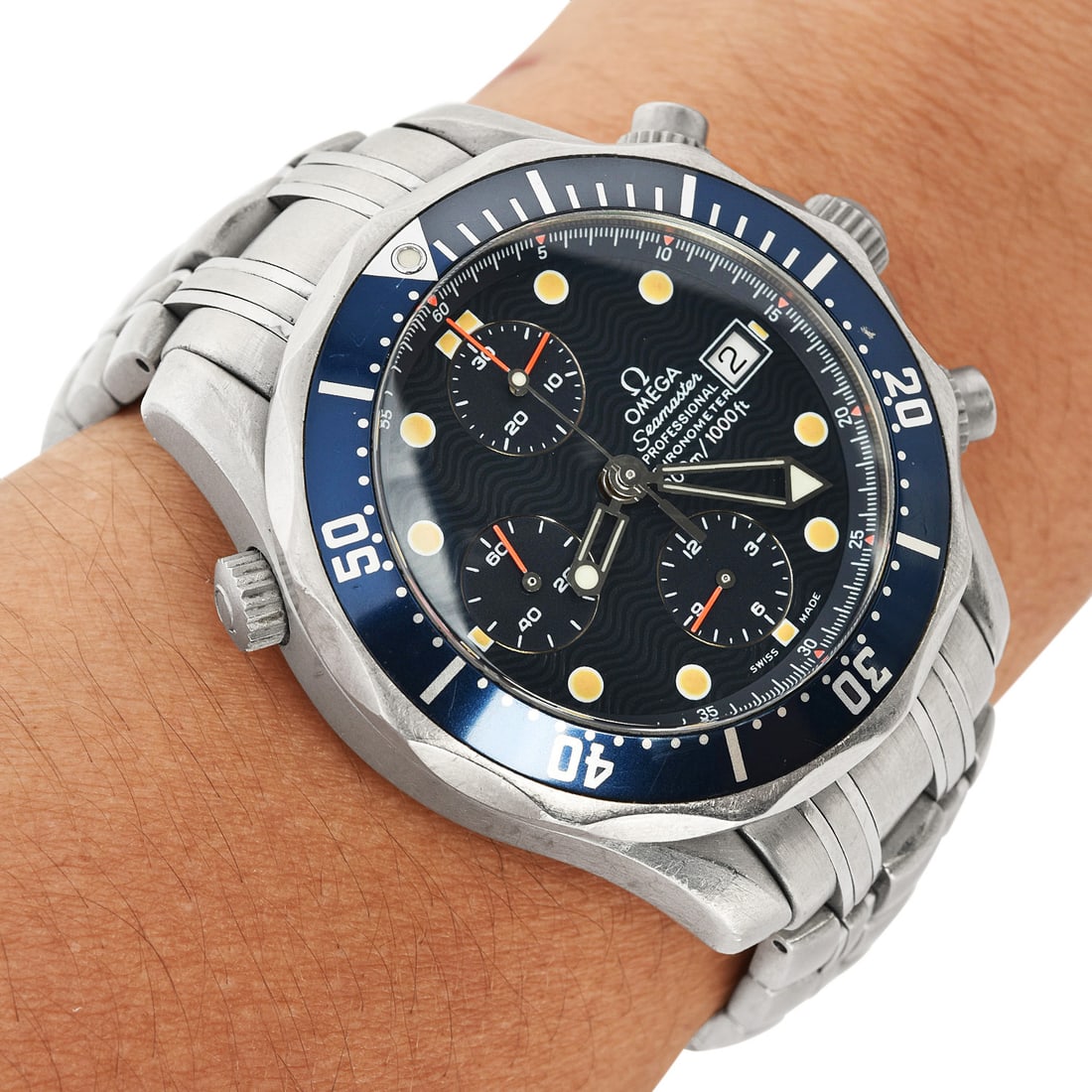 Omega Seamaster 300M Blue Wave Chronograph 2298.80.00 Stainless Steel Automatic Watch (1 of 5)