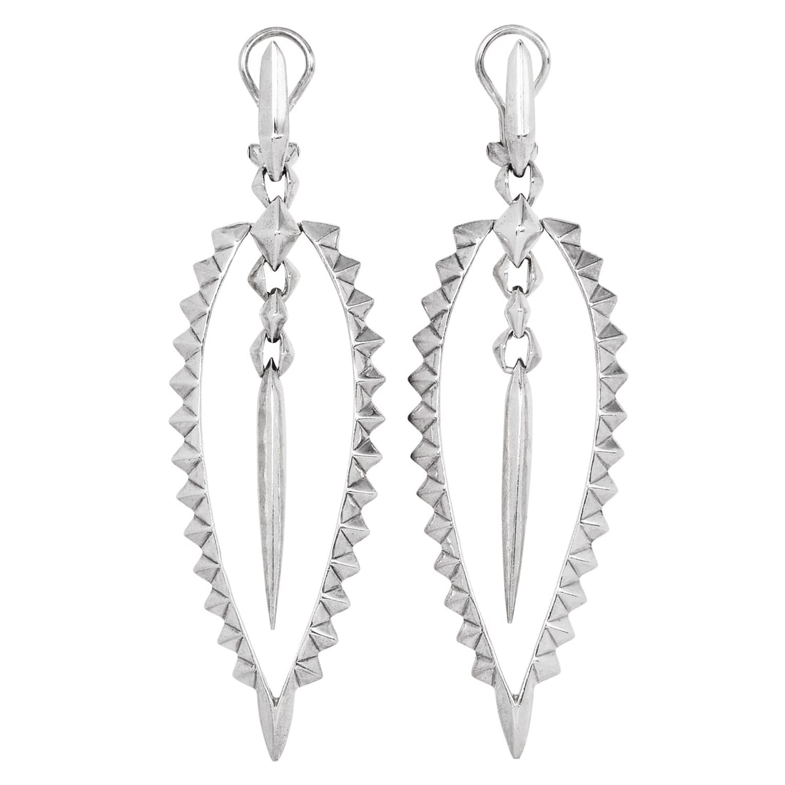 No Reserve Stephen Webster Sterling Silver Dangle Earrings 19 Grams: Stephen Webster Sterling Silver Dangle Earrings Product Description: These striking Stephen Webster dangle earrings are crafted from high-quality s