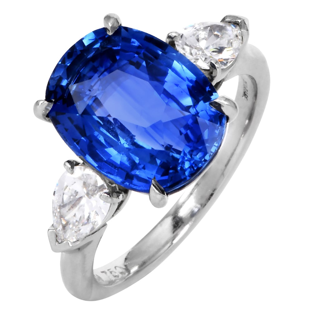 Bvlgari GIA Sapphire 6.60ct Diamond Bulgari Platinum Three-Stone Ring (1 of 7)