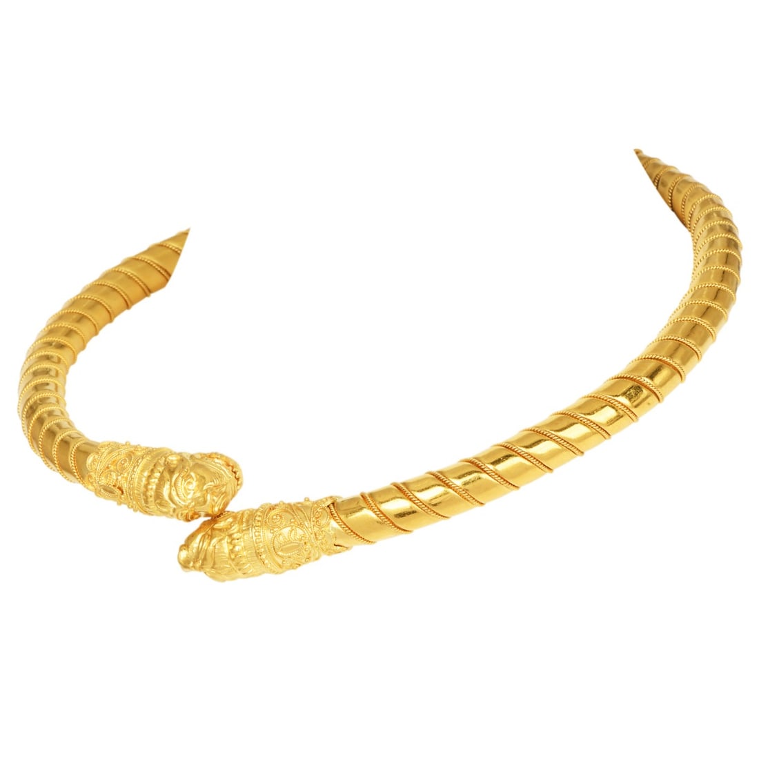 Vintage Lalaounis Chimera Ram Head 22K & 18K Gold Choker Necklace 71.9 Grams (1 of 5)