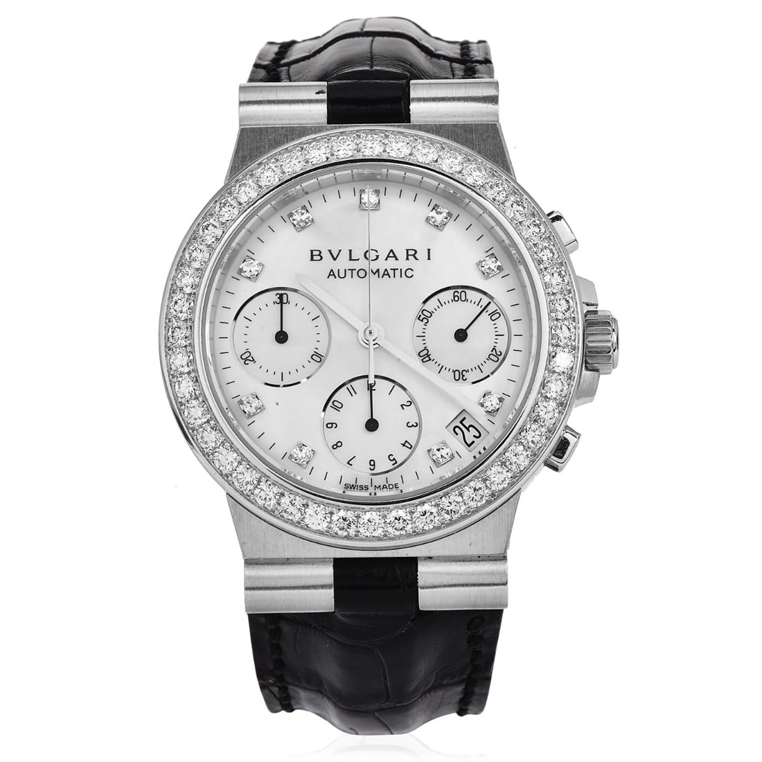 Bvlgari Diagono 35mm Chronograph 18K Diamond Ref CHW 35 G Ladies Watch With Box (1 of 6)
