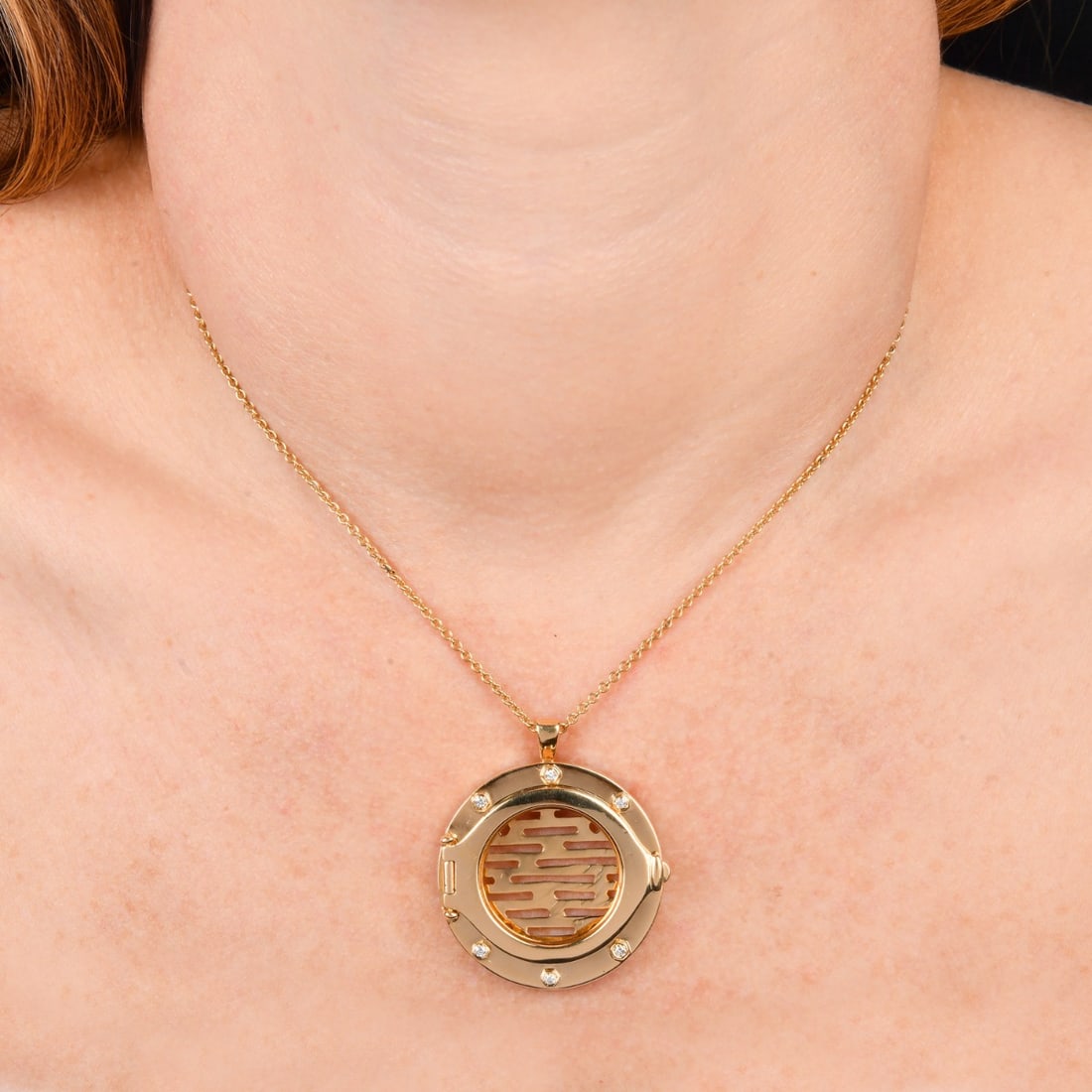 Van Cleef & Arpels Diamond Locket 18K Gold Pendant Necklace 18.1 Grams (1 of 6)