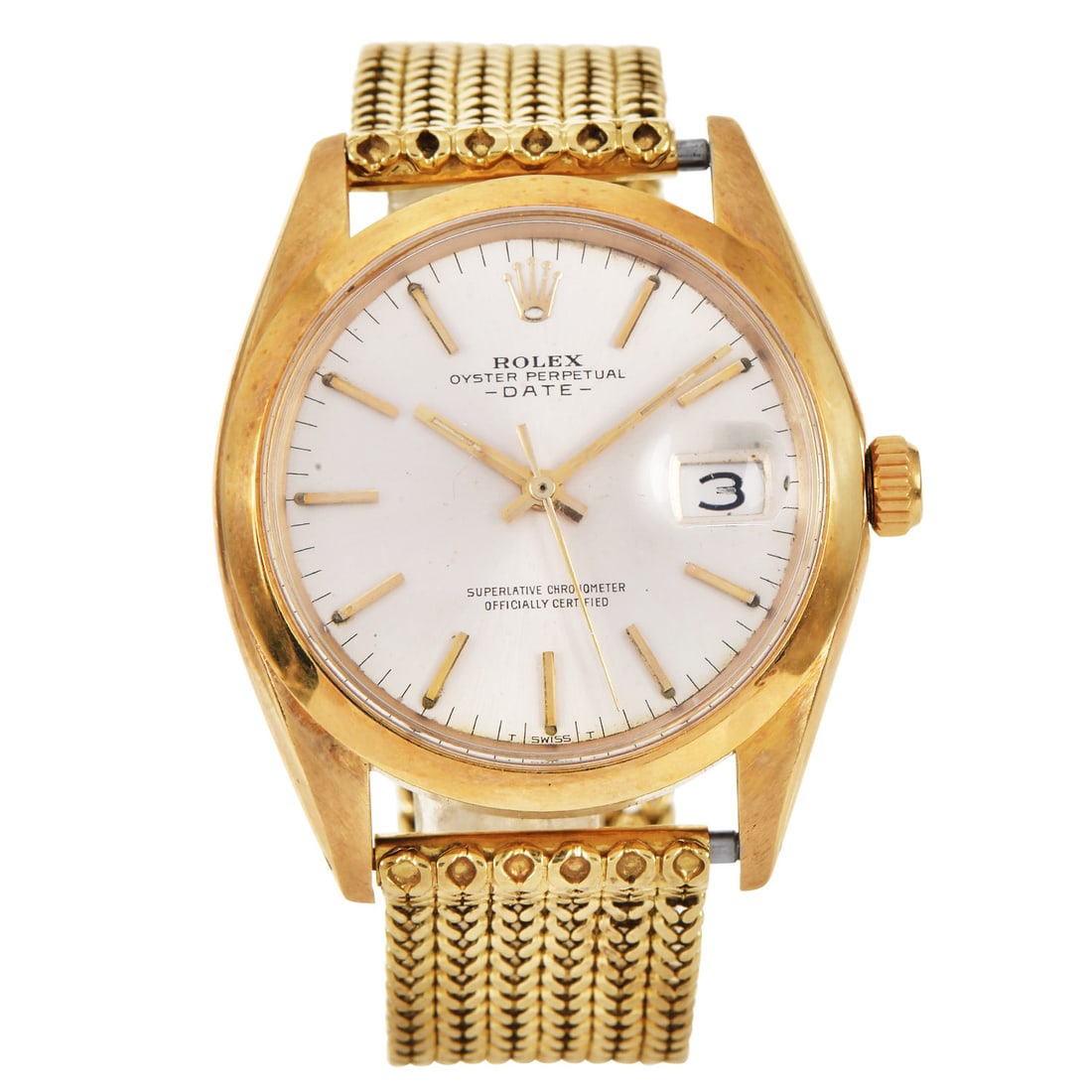 Rolex Oyster Perpetual Date 14K Yellow Gold 34mm Automatic Ref 1500 Watch 89.5 Grams (1 of 6)