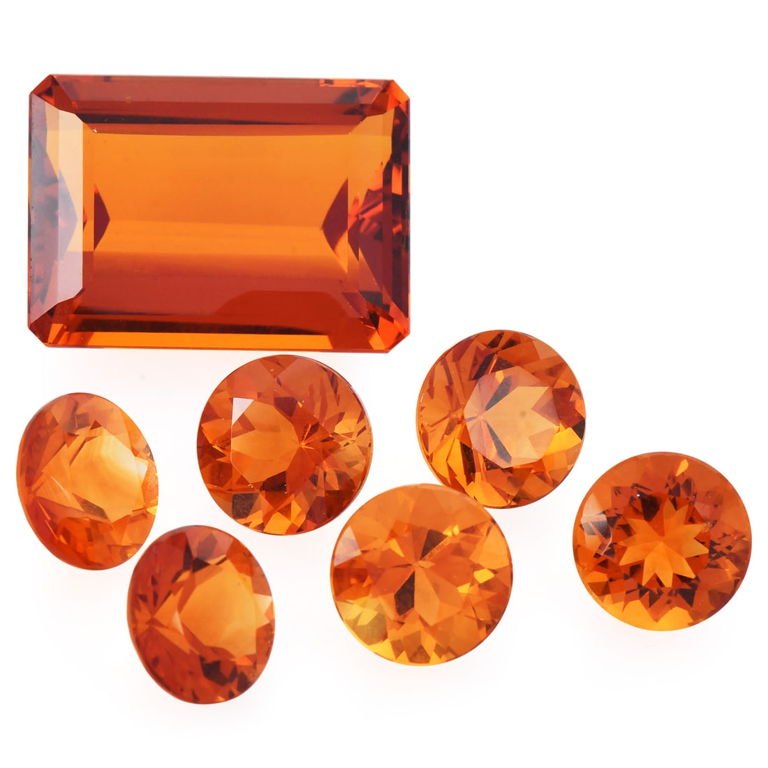 Lot of 49.33ct Natural Round and Emerald Cut Citrines (1 of 3)