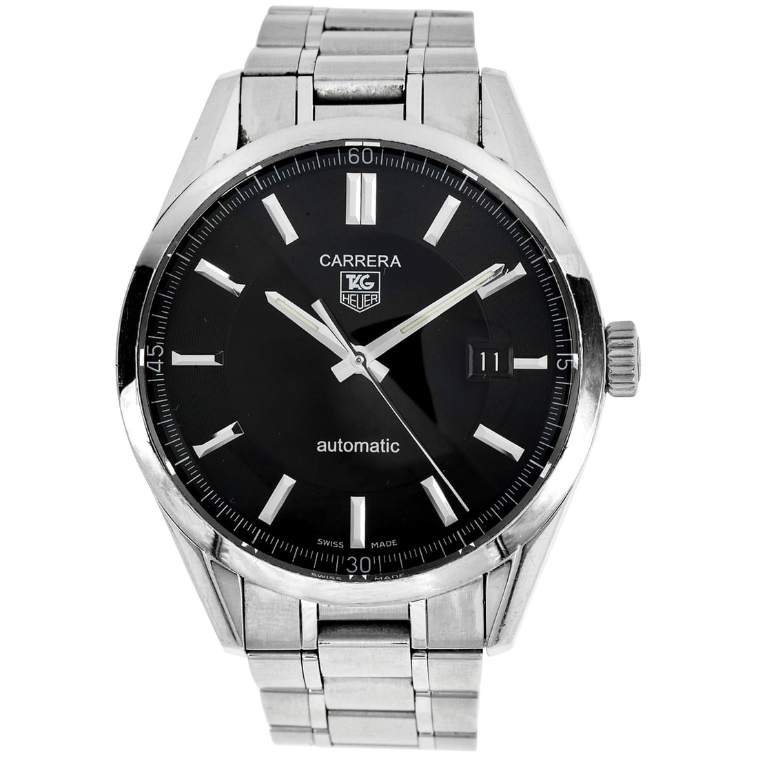 Tag Heuer Stainless Steel Carrera Automatic Skeleton Back Date 39mm Watch (1 of 6)