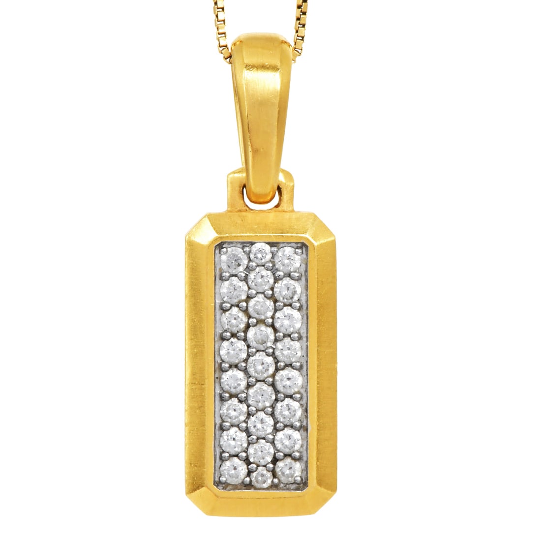 David Yurman Diamond 18K Yellow Gold Pave Pendant 4.7 Grams: Item: David Yurman Diamond Pave Pendant SKU: 1301102 Brand: David Yurman Metal: 18K Yellow Gold Accent Stones:Pave-set diamonds (tot