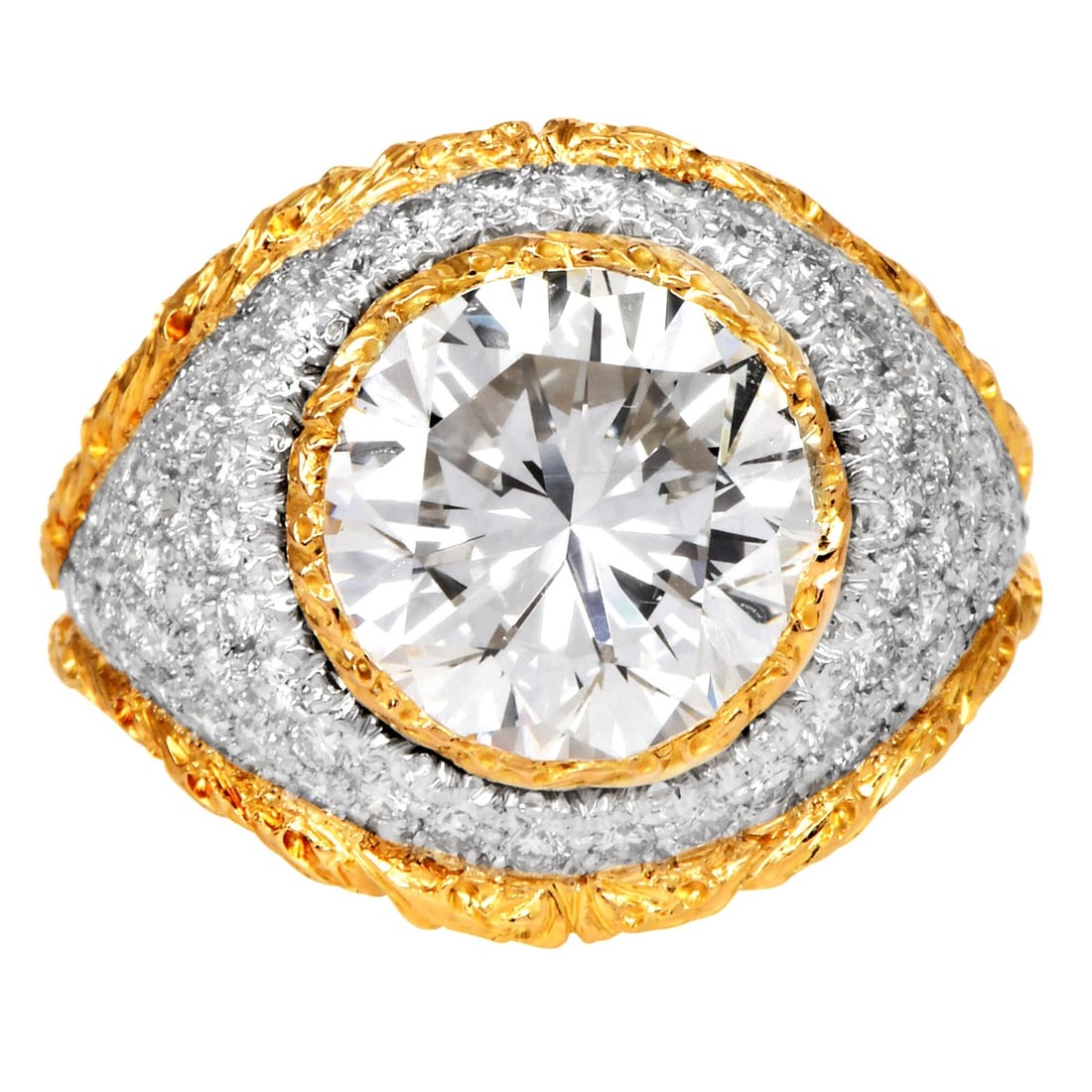 Buccellati 6.85ct Diamond 18K Gold Statement Dome Engagement Ring (1 of 7)