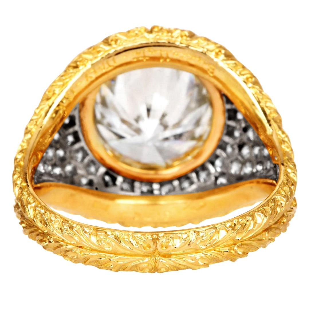 Buccellati 6.85ct Diamond 18K Gold Statement Dome Engagement Ring - 4
