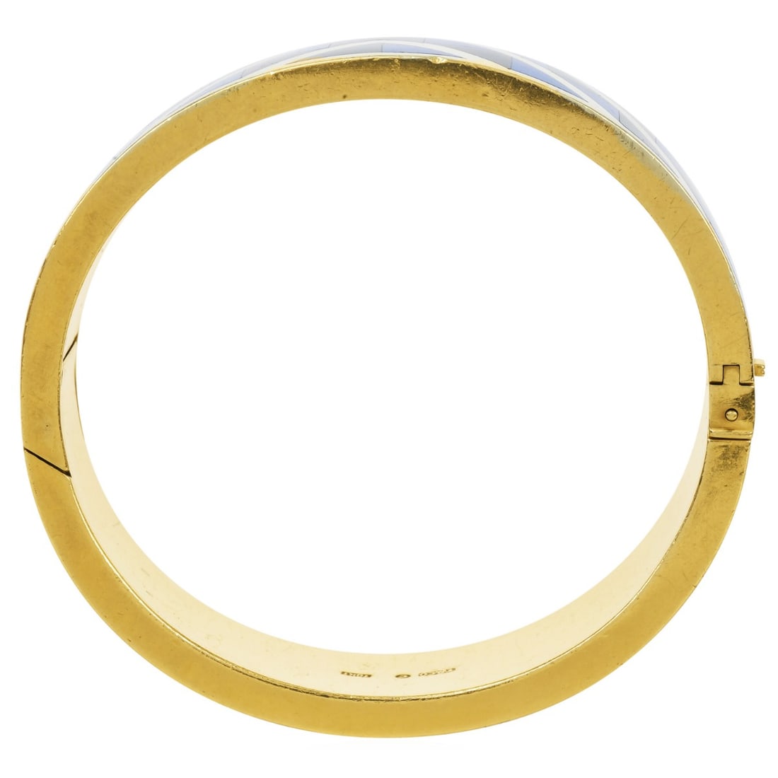 Vintage Tiffany & Co Lapis Onyx 18K Gold Bangle Bracelet 56.5 Grams - 5