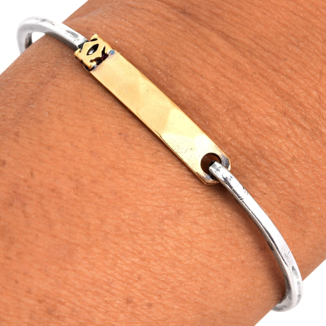 Vintage C de Cartier 18K Gold & Sterling Silver Bangle Bracelet 7.5 Grams: Vintage Cartier 18K Gold & Sterling Silver Bangle Bracelet Brand: Cartier Metal: 18K Gold and Sterling Silver Wrist Size: Approximately 6 inches Wi