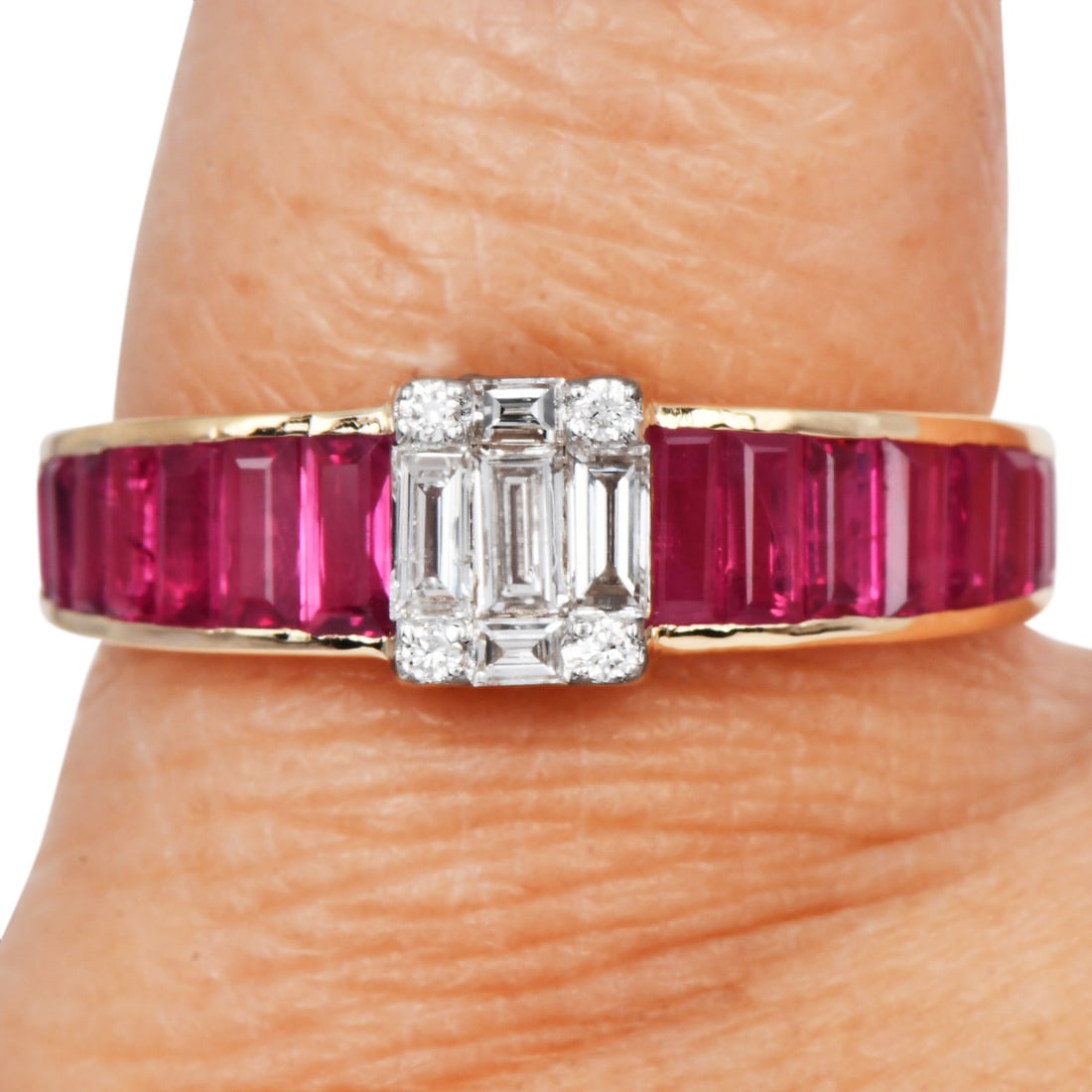 Ruby 1.85cttw Diamond 18K White Gold Band Ring 3.1 Grams (1 of 5)