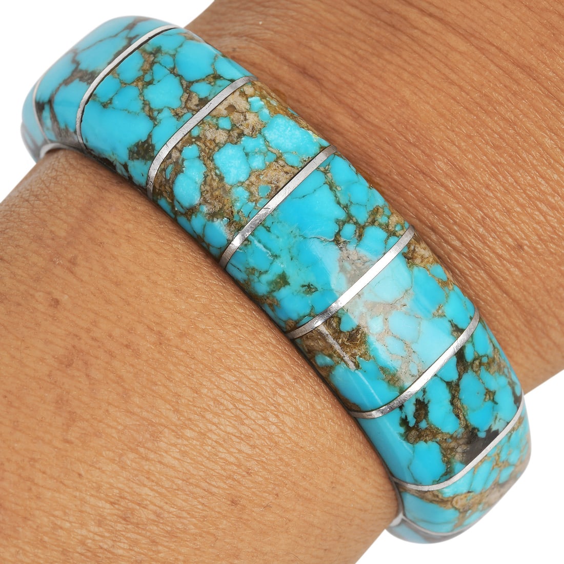 North American Signed Turquoise Sterling Silver Bangle Cuff 52 Grams: Metal: Sterling Silver Wrist Size: Approximately 5.75 inches Width: Approximately 17 mm Total Weight: Approximately 52 grams Primary Stone: