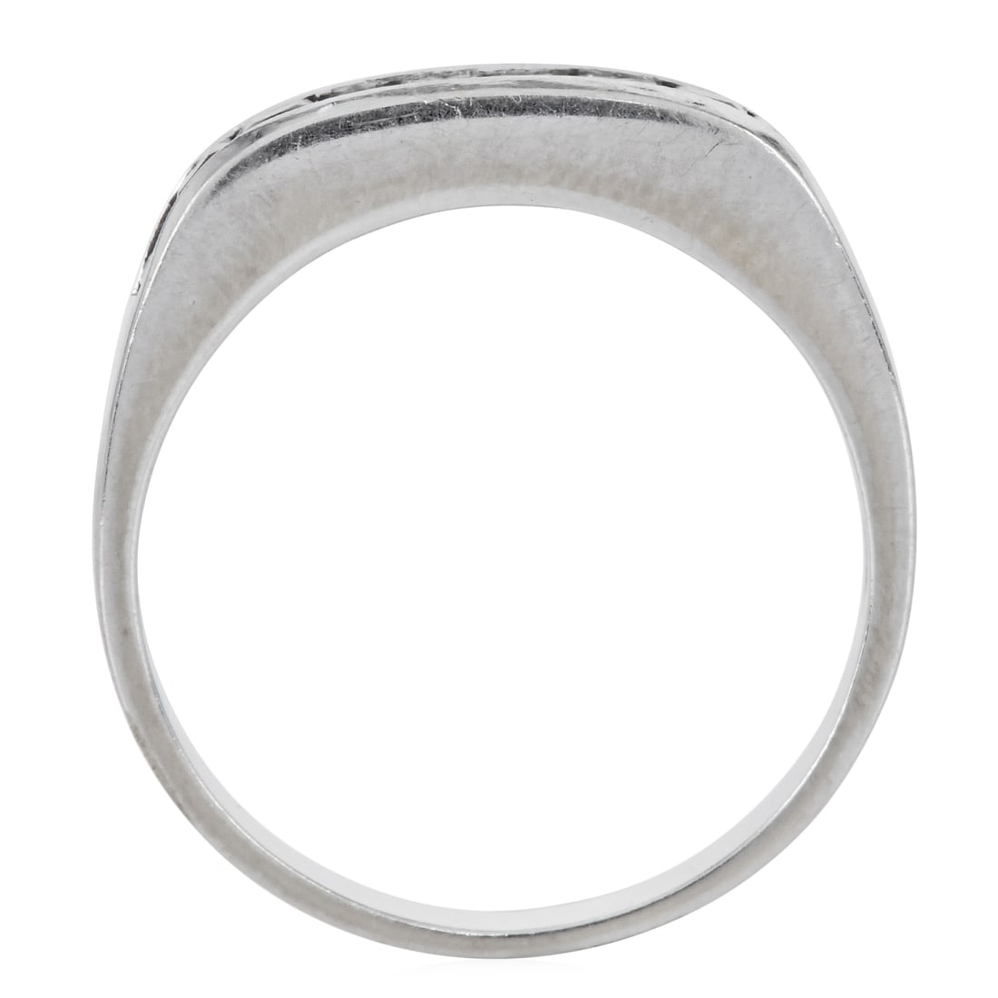 Ruby 0.55ct Diamond 18K White Gold Stackable Band Ring 3 Grams - 5