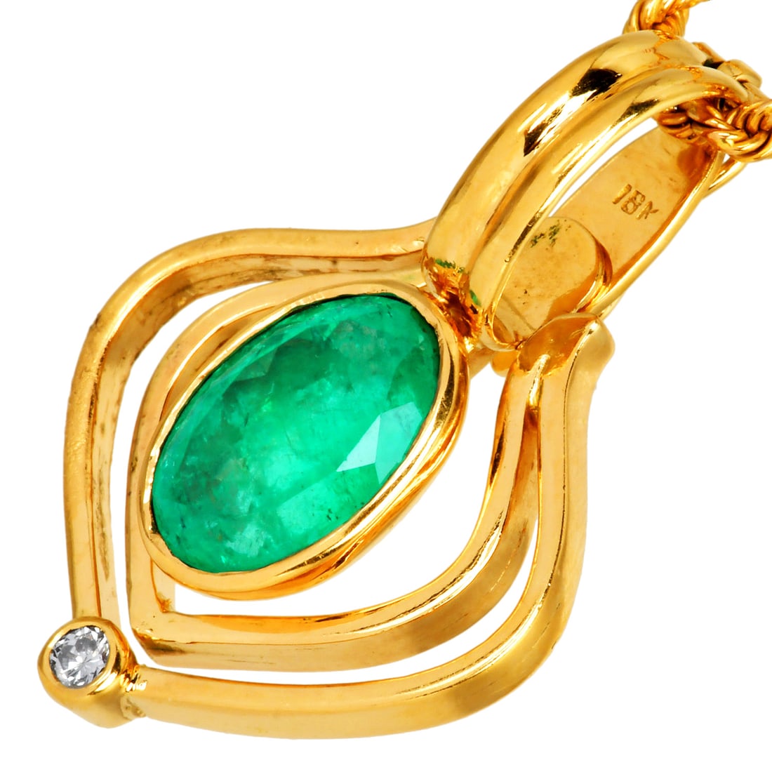 GIA Colombian Emerald 5.05ct Diamond 18K Yellow Gold Slide Pendant 10.5 Grams: GIA Colombian Emerald Diamond 18K Yellow Gold Slide Pendant Exquisite and sophisticated, this slide pendant is crafted in luxurious 18K yellow gold and showcases a stunning GIA-certified Colombian