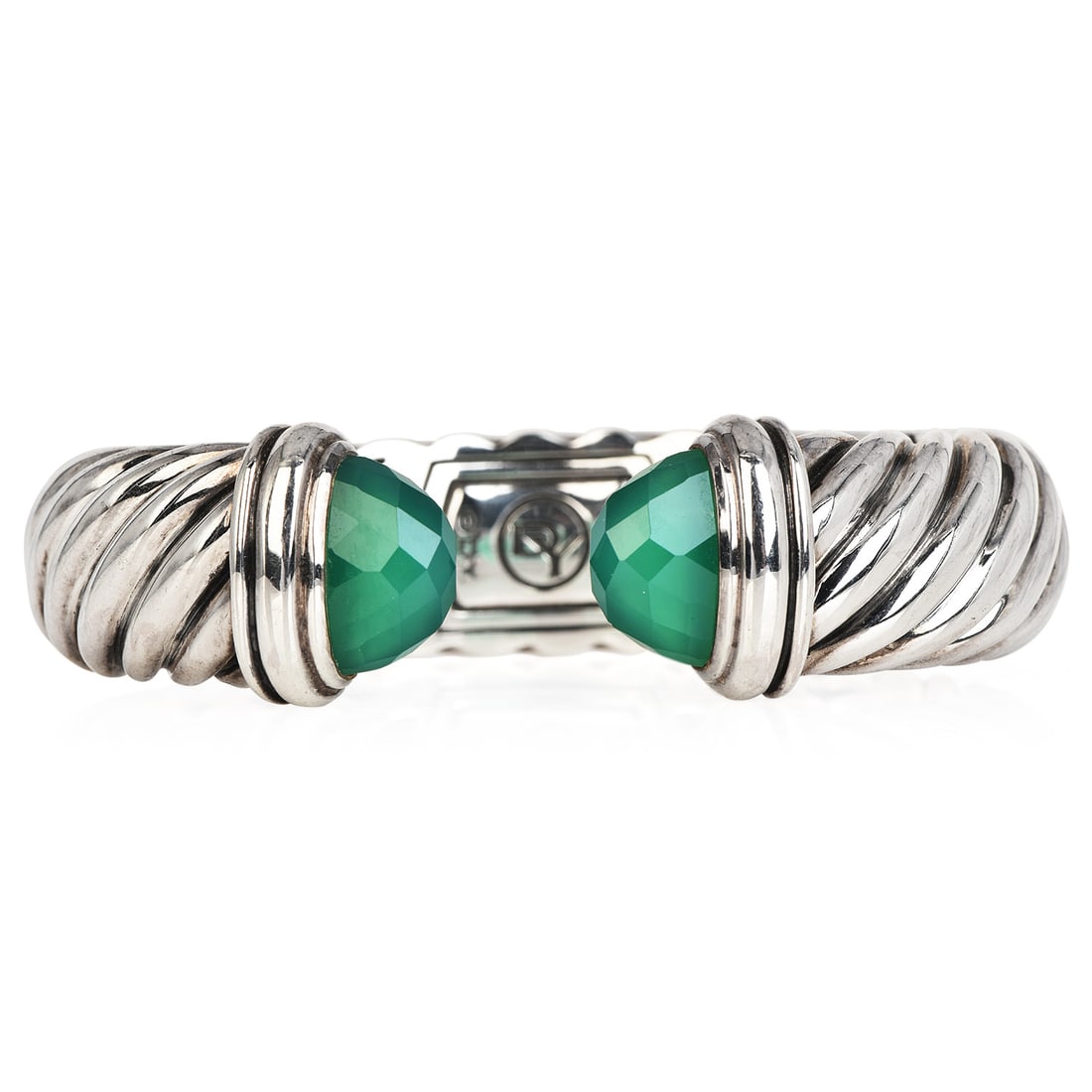 David Yurman Dyed Chalcedony Silver Steel Sculpted Cable Cuff Bracelet 47.9 Grams Retail $1,050 (1 of 6)