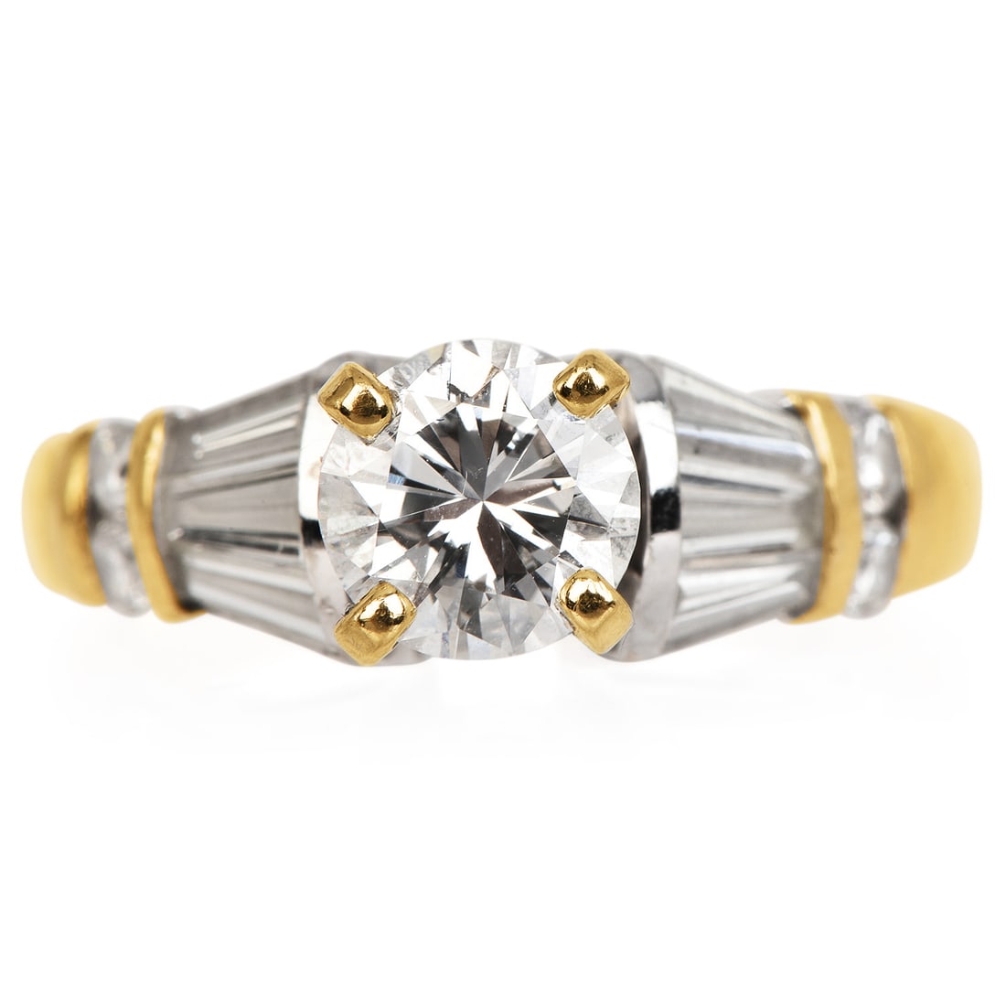 Vintage 1.50ct Diamond 14K Yellow White Gold Engagement Ring (1 of 5)