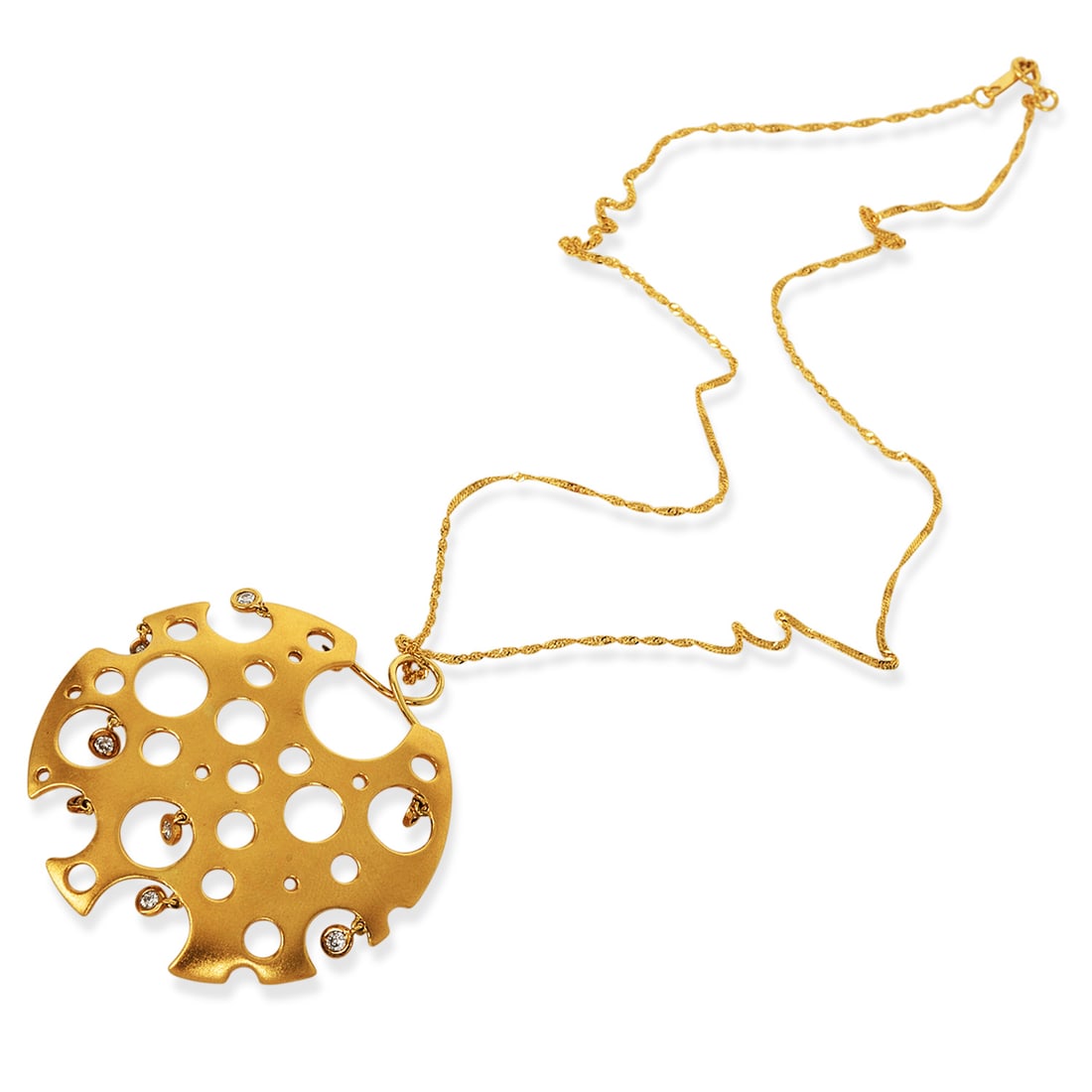 Fei Liu 0.80ct Diamond 18K Yellow Gold Pendant Necklace 13.7 Grams (1 of 4)