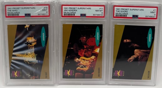 1991 Music The Doors, The Who & Jimi Hendrix Cards