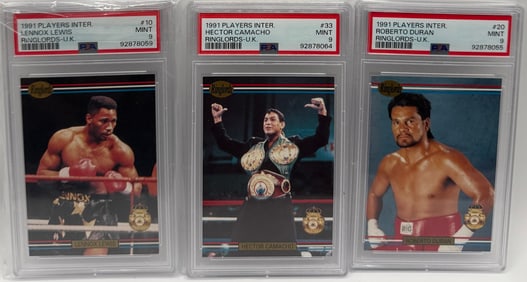 1991 Ringlords UK Lennox Lewis, Hector Camacho & Roberto Duran Cards
