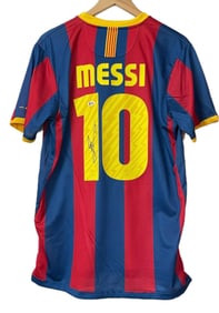 Lionel Messi Autographed Signed Jersey Certificate Of Authenticity By Beckett