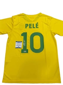Pele Autographed Signed Jersey Certificate Of Authenticity By Beckett